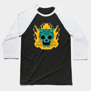 simple skull with flame Baseball T-Shirt